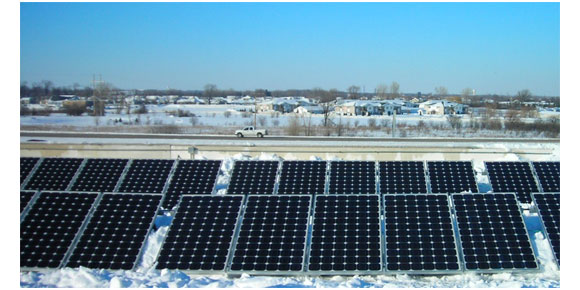 Solar Panels Winter and Snow