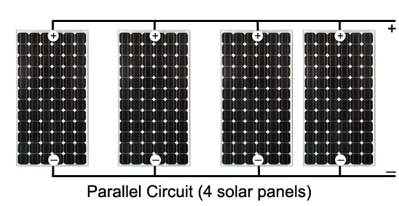 Parallel Circuit with 4 solar panels