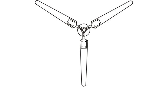 Wind Turbine with 3 Blades Design